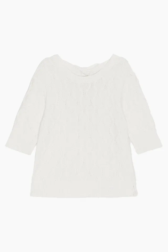 GANNI Cotton Cable Open Back Top K1920 – Bright White — produktfoto