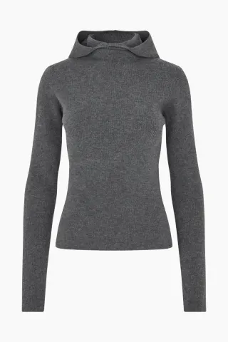 Oval Square Alanis Hood Knit – mørkegrå — produktfoto