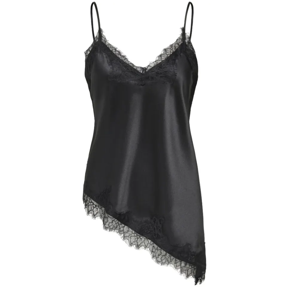 ONLY top Onlbella i 98 % polyester og 2 % elastan – sort — produktfoto