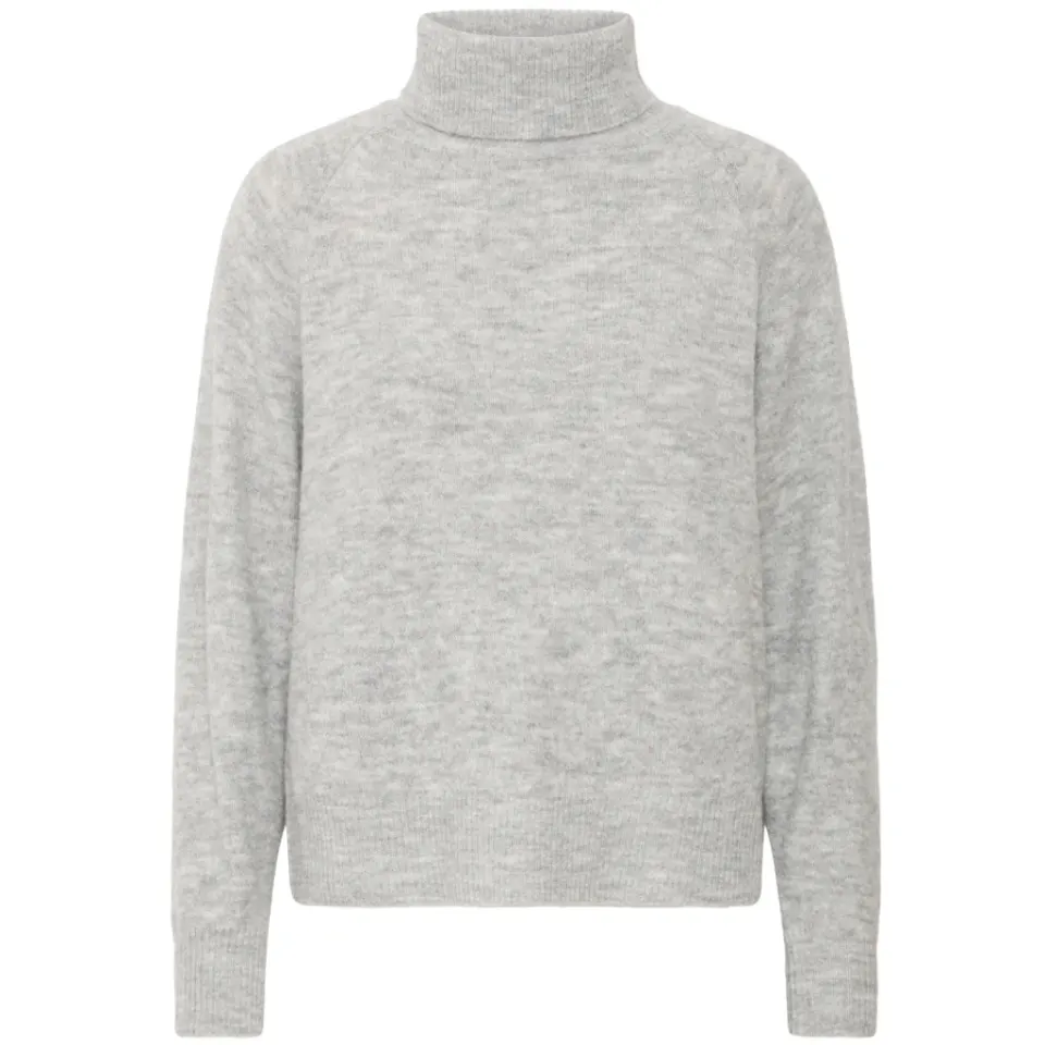 b.young Striktrøje Bymonna – Mid Grey Melange — produktfoto
