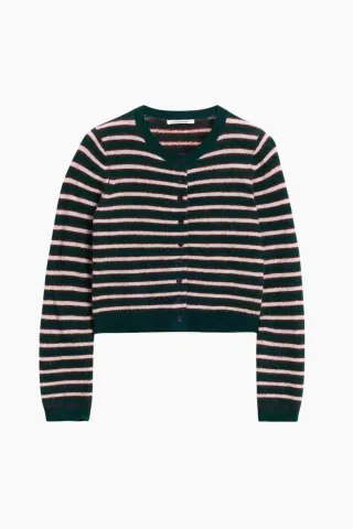 Holzweiler Mia Stripe Cardigan – Green Stripe — produktfoto