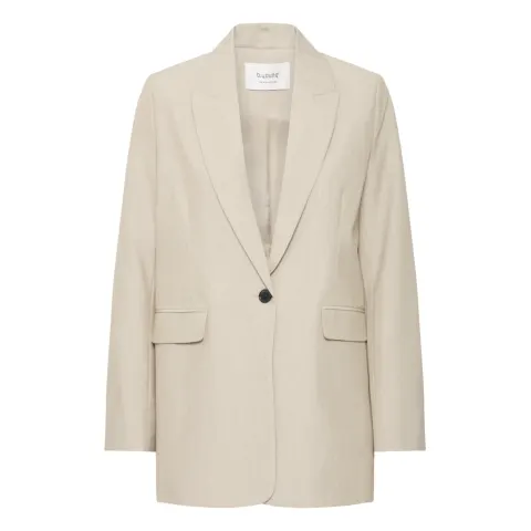 b.young blazer Bydanta i 88 % polyester, 8 % viskose og 4 % elastan – Humus Melange — produktfoto