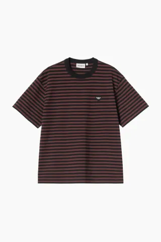 Carhartt W' S/S Essy T-Shirt Stripe - Black/Amarone – Carhartt WIP — produktfoto