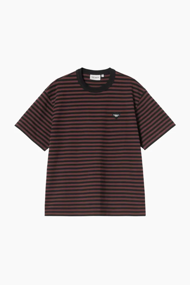 Carhartt W' S/S Essy T-Shirt Stripe - Black/Amarone – Carhartt WIP — produktfoto