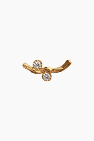 STINE A Flow Earring With Two Stones – guld — produktfoto