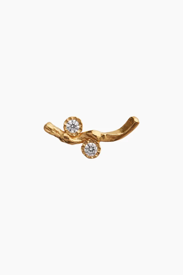 STINE A Flow Earring With Two Stones – guld — produktfoto