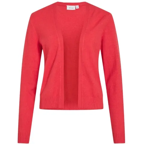 VILA Cardigan Viril Short L/S Knit Cardigan-noos – Hibiscus DARK MELANGE — produktfoto