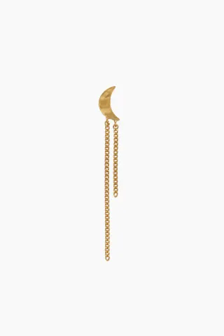 STINE A Petit Bella Moon Earring Two Chains – Guld — produktfoto