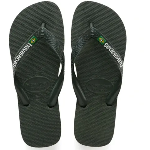 HAVAIANAS Slippers Unisex Brazil Logo 4110850 – Green Olive4896 — produktfoto