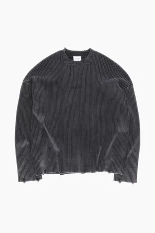 bareen Vintage Knit Sweater – Stone Black — produktfoto