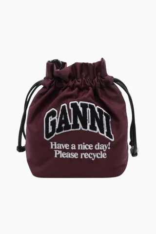 GANNI Pouch Nylon Ganni Logo B3010352 – Windsor Wine — produktfoto